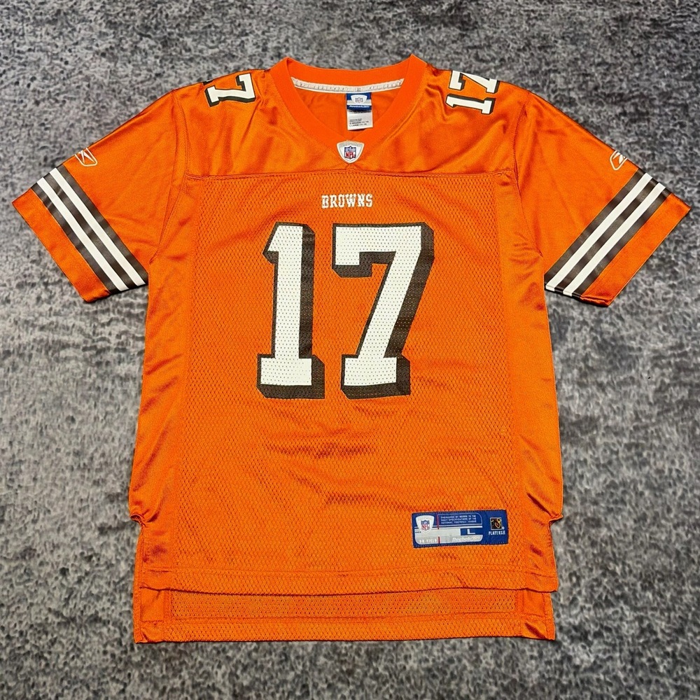 VTG Cleveland Browns Braylen Edwards Jersey Reebok On Field Youth Large Orange